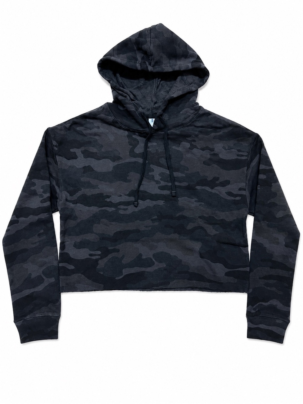 Black & Grey Camo Cropped Hoodie